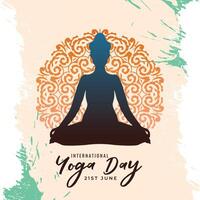 Perfetto internazionale yoga giorno sfondo nel indiano stile vettore