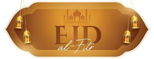 tradizionale eid al Fitr festivo sfondo con sospeso lampada vettore