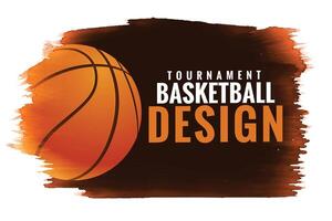 spazzola ictus stile pallacanestro torneo incontro sfondo design vettore