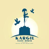 26th luglio kargil vijay diwas successo sfondo con pace uccello vettore