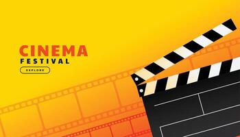 ciak con film bobina cinema Festival sfondo vettore