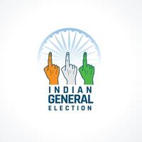 votazione India generale elezione sfondo con tricolore elettori dito vettore