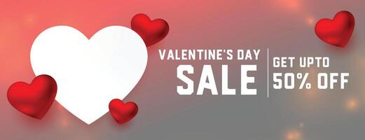 san valentino giorno celebrazione sconto e vendita bandiera vettore