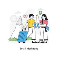 e-mail marketing piatto stile design vettore illustrazione. azione illustrazione