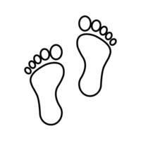 piede Stampa icona. semplice schema stile. spoglio piede Stampa, piedi, umano passo, orma concetto. magro linea simbolo. vettore illustrazione isolato.