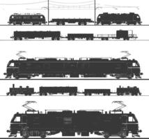 ai generato silhouette elettrico treno nero colore solo pieno vettore