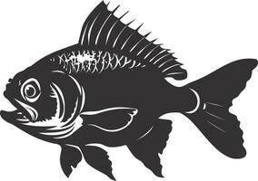 ai generato silhouette piranha pesce animale nero colore solo pieno corpo vettore