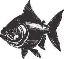 ai generato silhouette piranha pesce animale nero colore solo pieno corpo vettore