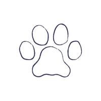 gatto zampa icona. schema mano disegnato orma animale domestico. isolato vettore disegno
