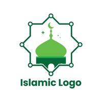 islamico logo modello, nastro islamico cupola palazzo logo design modello. moschea logo idee. ispirazione logo design. modello vettore illustrazione.