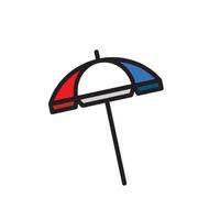 sole ombrello piatto icona, viaggio e turismo, parasole, un' colorato solido modello vettore