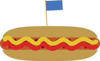 colorato silhouette con caldo cane Fast food vettore illustrazione