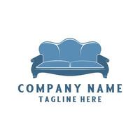 Vintage ▾ mobilia logo design. il simbolo di un' divano sedia con per il tuo interno e mobilia attività commerciale. vettore