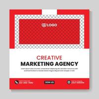 creativo marketing agenzia sociale media inviare design modello aziendale piazza ragnatela bandiera modello vettore