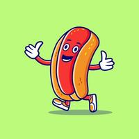 freddo hot dog cartone animato vettore icona grafico design illustrazione