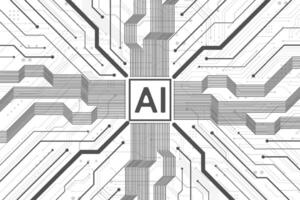 artificiale intelligenza circuito linea stile. macchina apprendimento design. inteligente Rete digitale tecnologia. ai. vettore illustrazione