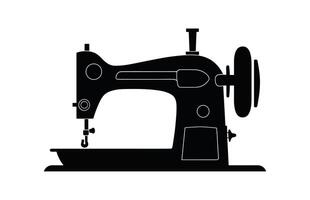 cucire macchina vettore illustrazione, cucire logo atelier, manuale cucire, cucire macchina silhouette icona,