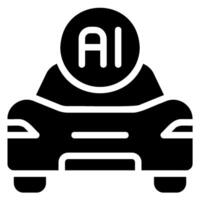 icona del glifo auto intelligente vettore