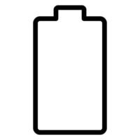 icona della linea di batteria scarica vettore