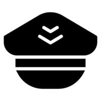 icona del glifo del cappello pilota vettore