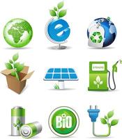 verde tecnologia elettrificazione ricarica stazione icone vettore illustrazione