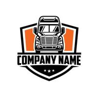 americano camion azienda emblema logo isolato. pronto fatto logo modello vettore