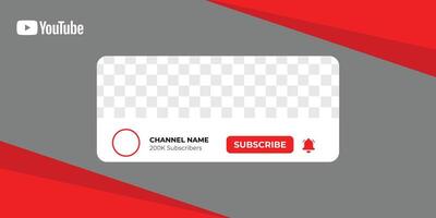 Youtube profilo icona interfaccia. sottoscrivi pulsante. canale nome. vettore