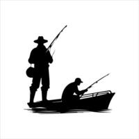 pescatore. pescatore lanci Filatura vettore