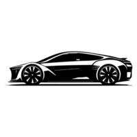 silhouette macchine e su il strada veicolo icona nel isolato sfondo, creare di vettore. vettore