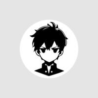 silhouette illustrazione di un' ragazzo nel anime stile vettore