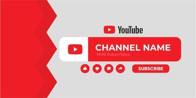 Youtube canale copertina wireframe. Youtube bandiera per design il tuo canale. Youtube canale nome inferiore terzo vettore