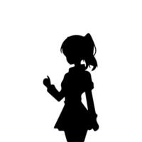 silhouette ragazza nel anime stile vettore illustrazione gratuito