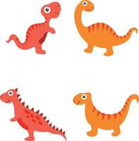 adorabile dinosauri illustrazione. isolato su bianca sfondo. piatto cartone animato stile. vettore