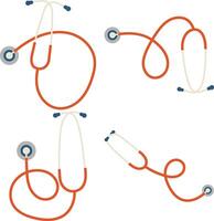 stetoscopio medico icona impostare. piatto design e forme. vettore illustrazione