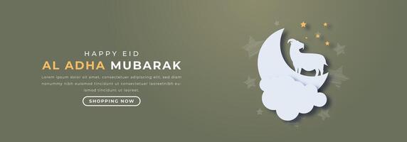 eid al adha mubarak carta tagliare stile vettore design illustrazione per sfondo, manifesto, striscione, pubblicità, saluto carta