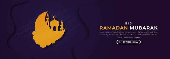 Ramadan mubarak carta tagliare stile vettore design illustrazione per sfondo, manifesto, striscione, pubblicità, saluto carta