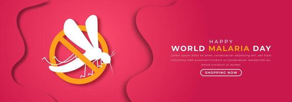mondo malaria giorno carta tagliare stile vettore design illustrazione per sfondo, manifesto, striscione, pubblicità, saluto carta