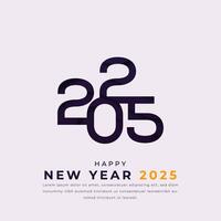 contento nuovo anno 2025 carta tagliare stile vettore design illustrazione per sfondo, manifesto, striscione, pubblicità, saluto carta