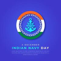 indiano Marina Militare giorno carta tagliare stile vettore design illustrazione per sfondo, manifesto, striscione, pubblicità, saluto carta