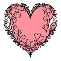 amore cuore ornamento fiore San Valentino illustrazione schizzo vettore