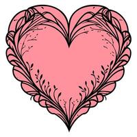 amore cuore ornamento fiore San Valentino illustrazione schizzo vettore