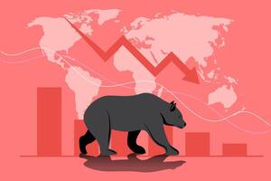 orso perdita azione mercato, globale finanziario crisi concetto vettore