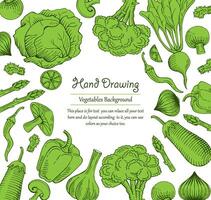 biologico verdura cibo modello con testo vettore