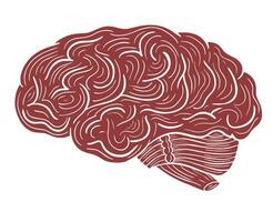umano cervello mano disegnato inciso schizzo disegno vettore