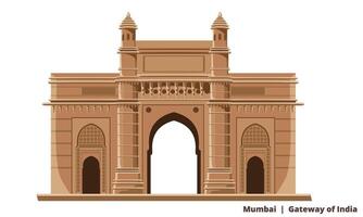 porta di India, mumbai bombay, famoso storico icona vettore