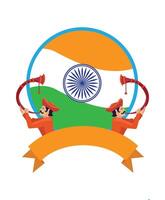 indiano tutari uomo con indiano bandiera celebrazione vettore