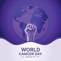 mondo cancro giorno manifesto, cancro consapevolezza striscione, combattimento contro cancro vettore