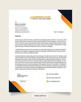 moderno attività commerciale e aziendale carta intestata modello. carta intestata design con nero e giallo colori. bianca colore sfondo. professionale creativo modello design. moderno azienda evidenziare carta intestata vettore