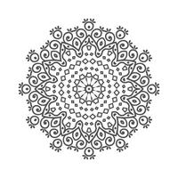 indiano decorazione mandala modello su bianca sfondo. mandala modello vettore con buio grigio colore. mandala linea arte illustrazione. decorazione mandala ornamento per colorazione libro. invito carta.