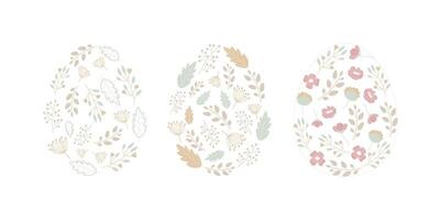 Pasqua uova con floreale modello nel popolare stile. cartolina, striscione, manifesto contento Pasqua giorno vettore